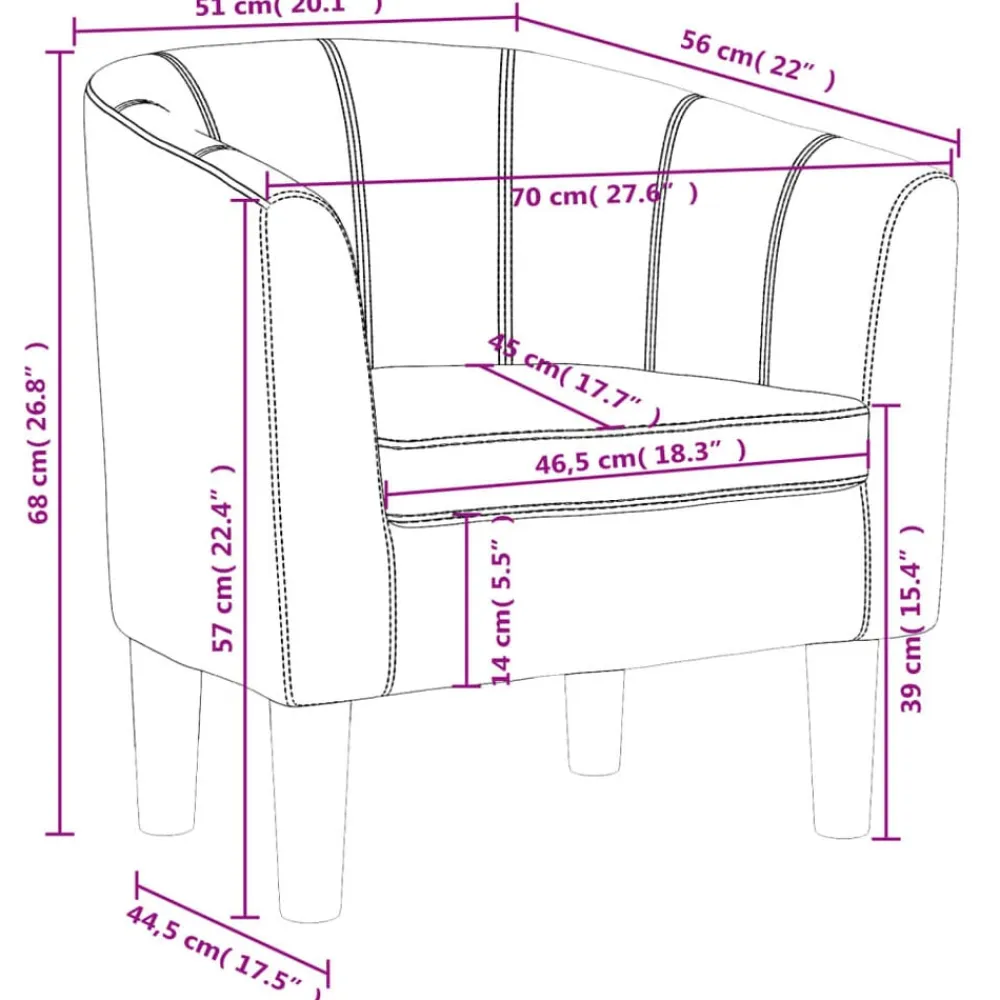 vidaXL Sillas-Sillón cuero sintético