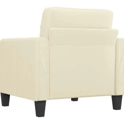 vidaXL Sillón cuero sintético 60 cm Crema Clearance