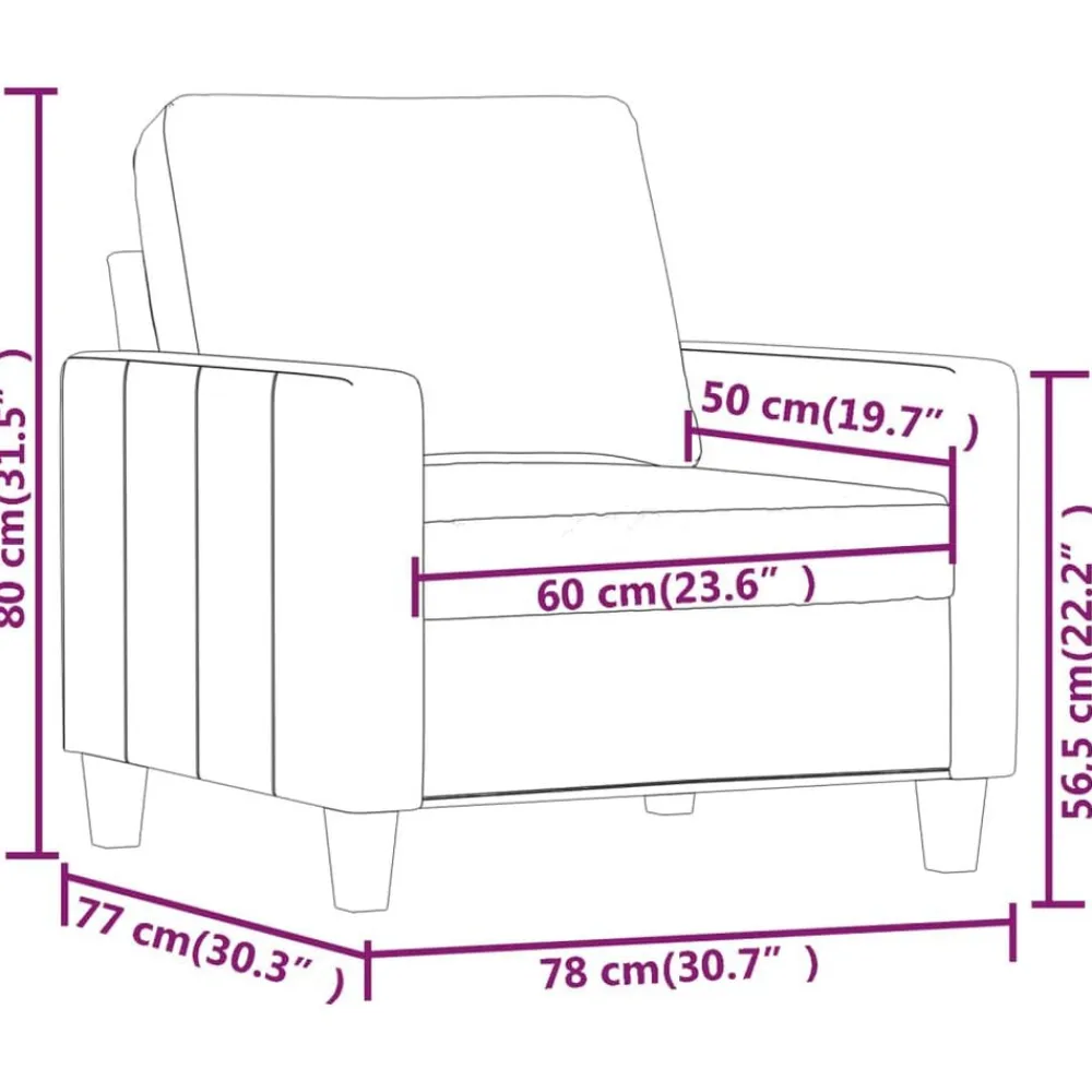 vidaXL Sofás-Sillón cuero sintético 60 cm