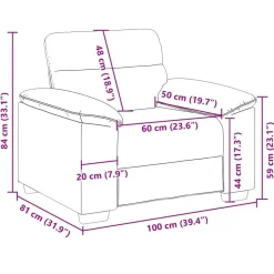vidaXL Sofás-Sillón cuero sintético color 100x81x84 cm