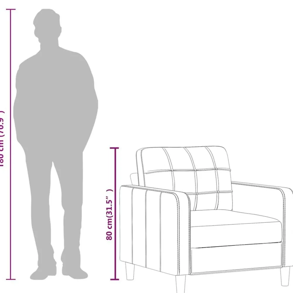 vidaXL Sillón cuero sintético 60 cm Negro