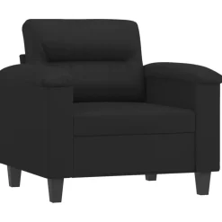 vidaXL Sillón cuero sintético 60 cm Negro Hot