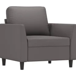 vidaXL Sillón cuero sintético 60 cm Gris Sale