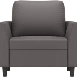 vidaXL Sillón cuero sintético 60 cm Gris Sale