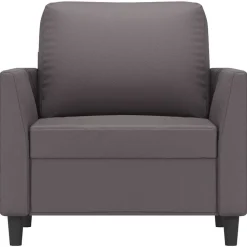 vidaXL Sillón cuero sintético 60 cm Gris Sale
