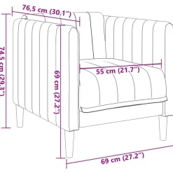 vidaXL Sofás-Sillón de cuero sintético de ante marrón