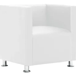 vidaXL Sillón de cuero sintético Blanco Hot