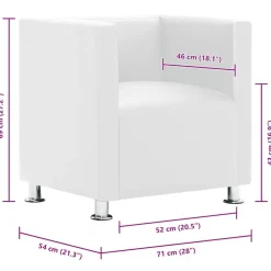 vidaXL Sillón de cuero sintético Blanco Hot