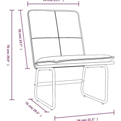 vidaXL Sillas-Sillón de cuero sintético color 54x75x76 cm