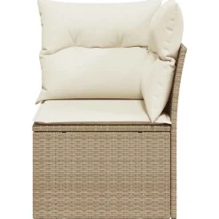 vidaXL Sillón de esquina de jardín con cojines ratán sintético Beige Best