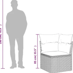 vidaXL Sillón de esquina de jardín con cojines ratán sintético Beige Best