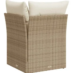 vidaXL Muebles De Jardín-Sillón de esquina de jardín con cojines ratán sintético beige