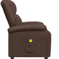 vidaXL Sillón de masaje cuero sintético marrón Marr&oacute;n Clearance