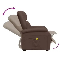 vidaXL Sillón de masaje cuero sintético marrón Marr&oacute;n Clearance
