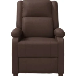 vidaXL Sillas-Sillón de masaje cuero sintético marrón