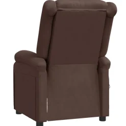 vidaXL Sillas-Sillón de masaje cuero sintético marrón