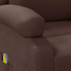 vidaXL Sillas-Sillón de masaje cuero sintético marrón
