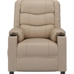 vidaXL Sillas-Sillón de masaje de cuero sintético color