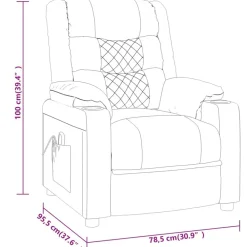 vidaXL Sillas-Sillón de masaje de cuero sintético color