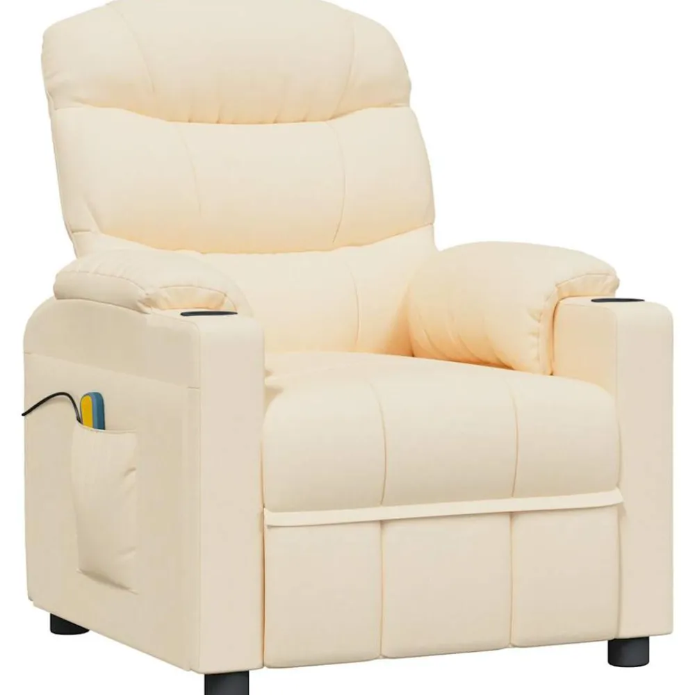 vidaXL Sillón de masaje de tela color Crema