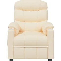 vidaXL Sillón de masaje de tela color Crema