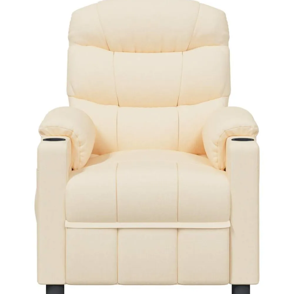 vidaXL Sillón de masaje de tela color Crema
