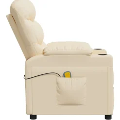 vidaXL Sillón de masaje de tela color Crema