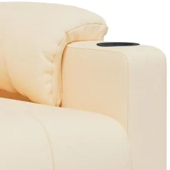 vidaXL Sillón de masaje de tela color Crema