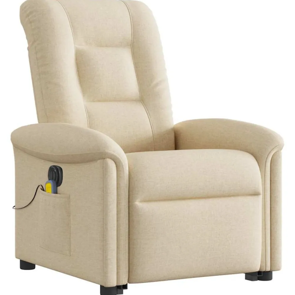 vidaXL Sillas-Sillón de masaje eléctrico reclinable elevable tela