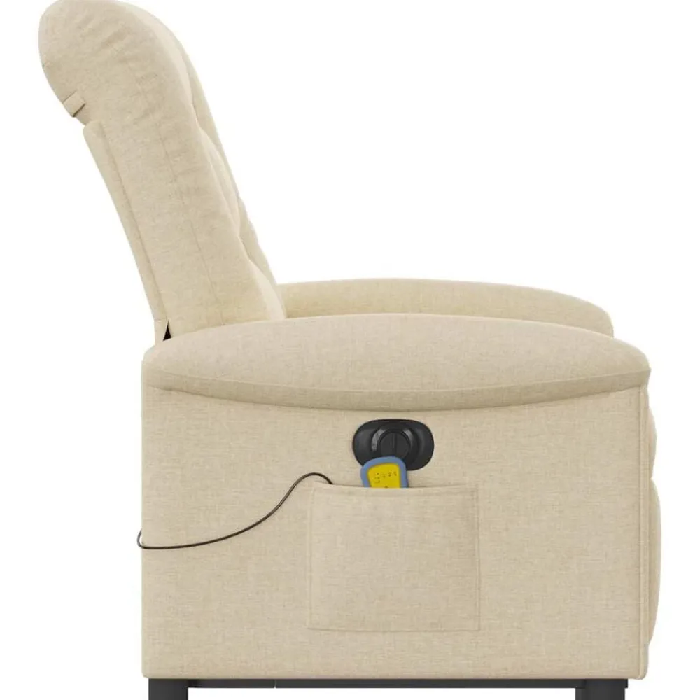 vidaXL Sillas-Sillón de masaje eléctrico reclinable elevable tela