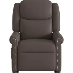 vidaXL Sillas-Sillón de masaje elevable eléctrico marrón brillante