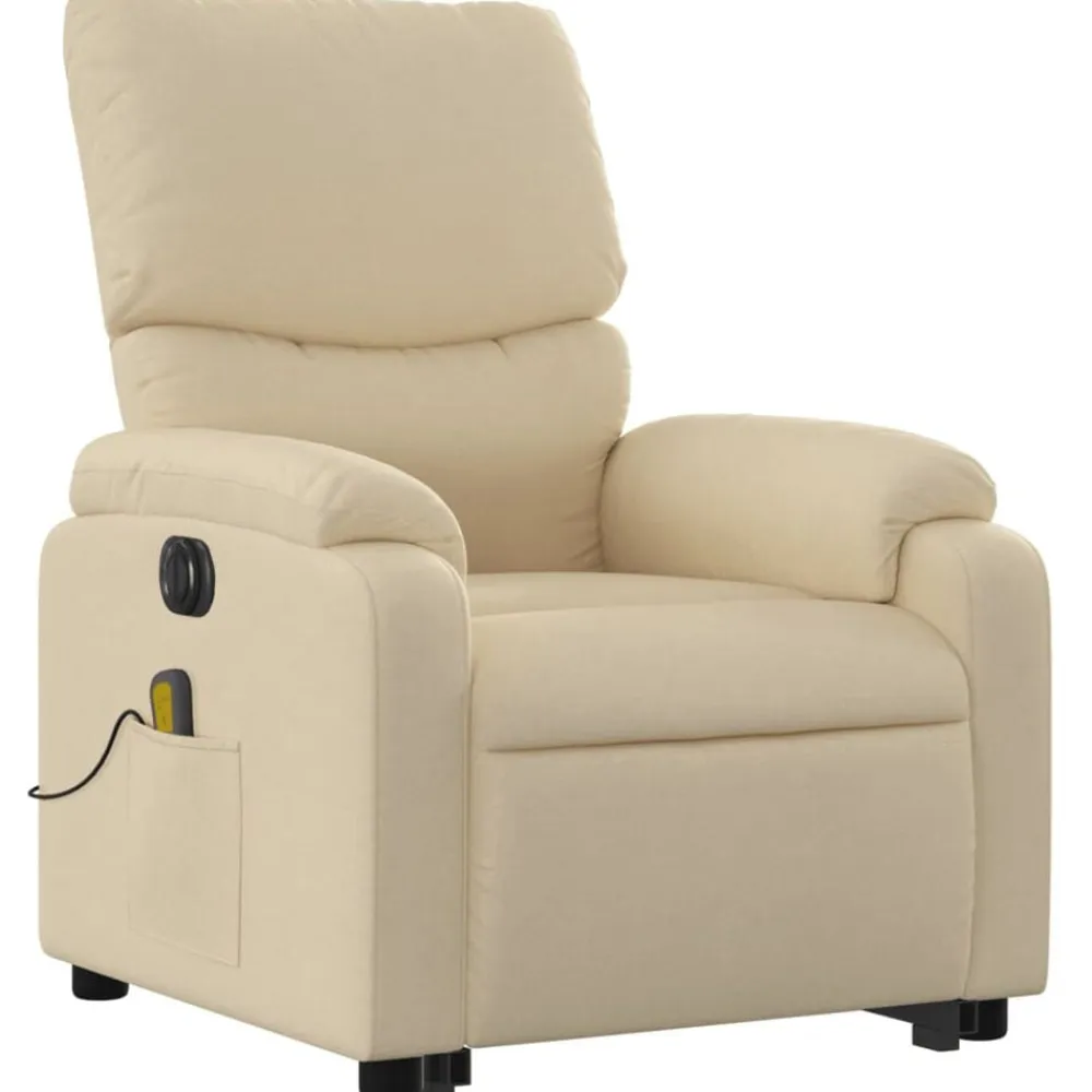 vidaXL Sillas-Sillón de masaje eléctrico reclinable elevable tela