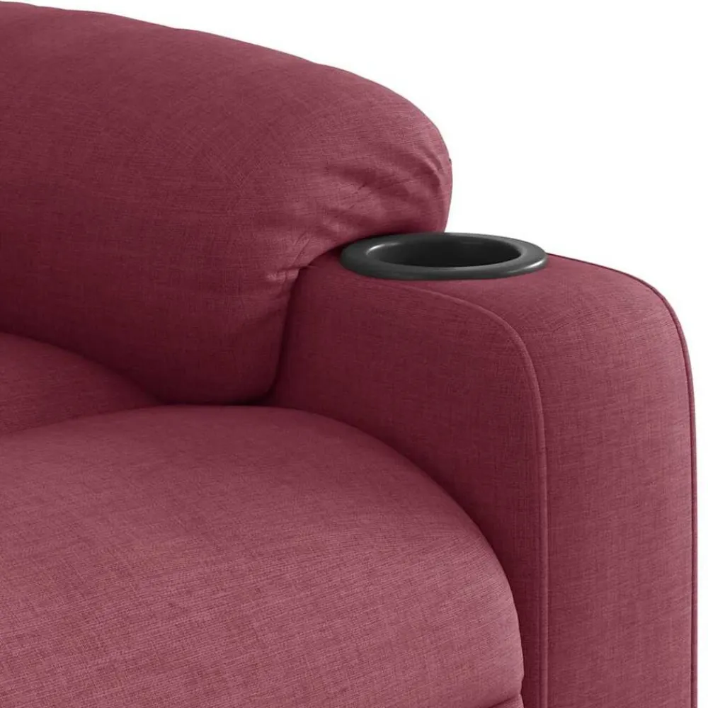 vidaXL Sillón de masaje eléctrico reclinable elevable tela rojo tinto Rojo vino tinto Online