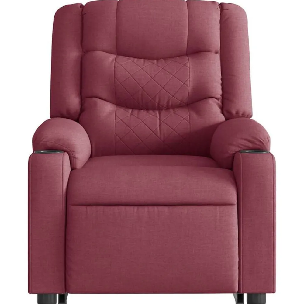 vidaXL Sillón de masaje eléctrico reclinable elevable tela rojo tinto Rojo vino tinto Online