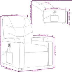 vidaXL Sillas-Sillón de masaje eléctrico reclinable elevable tela