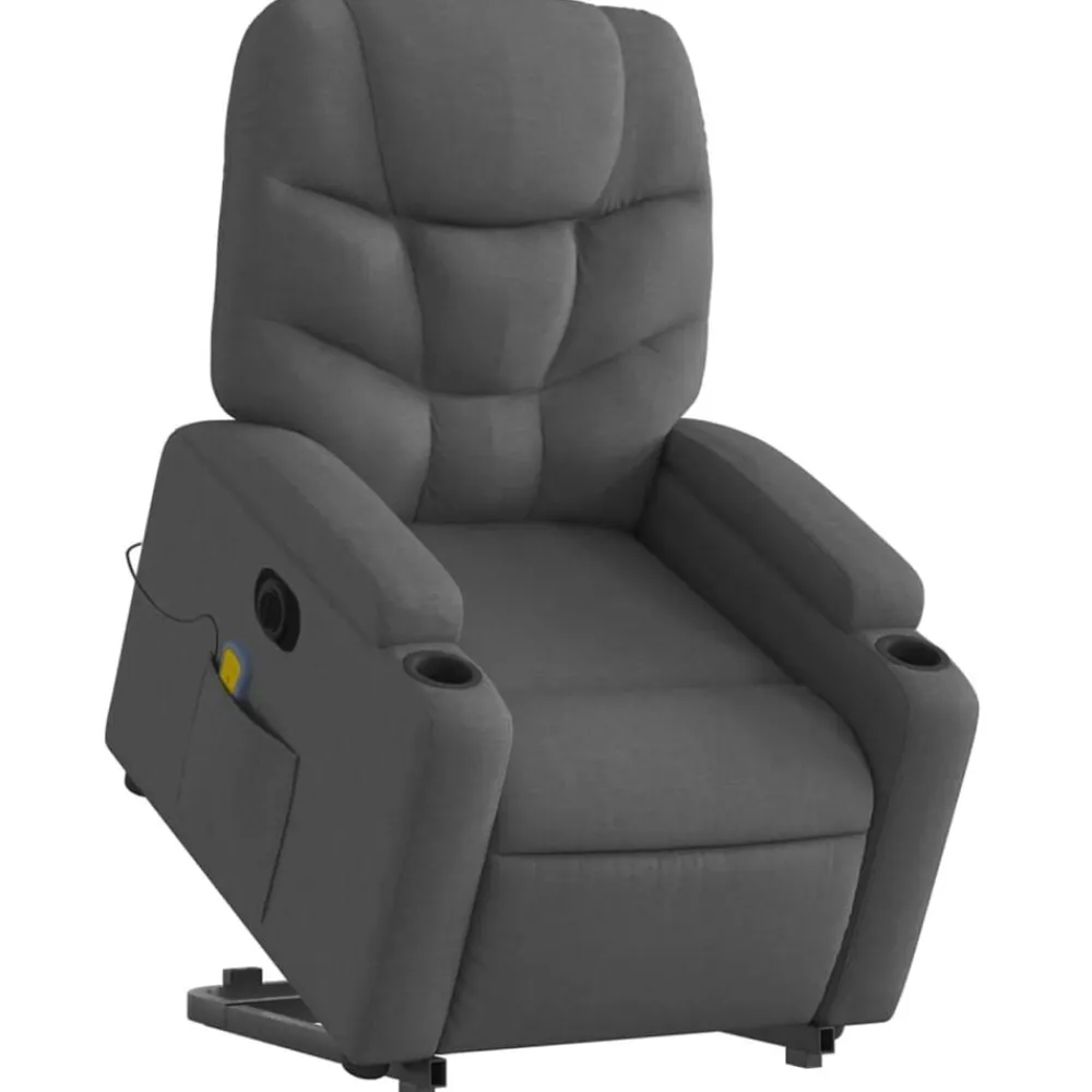 vidaXL Sillas-Sillón de masaje eléctrico reclinable elevable tela