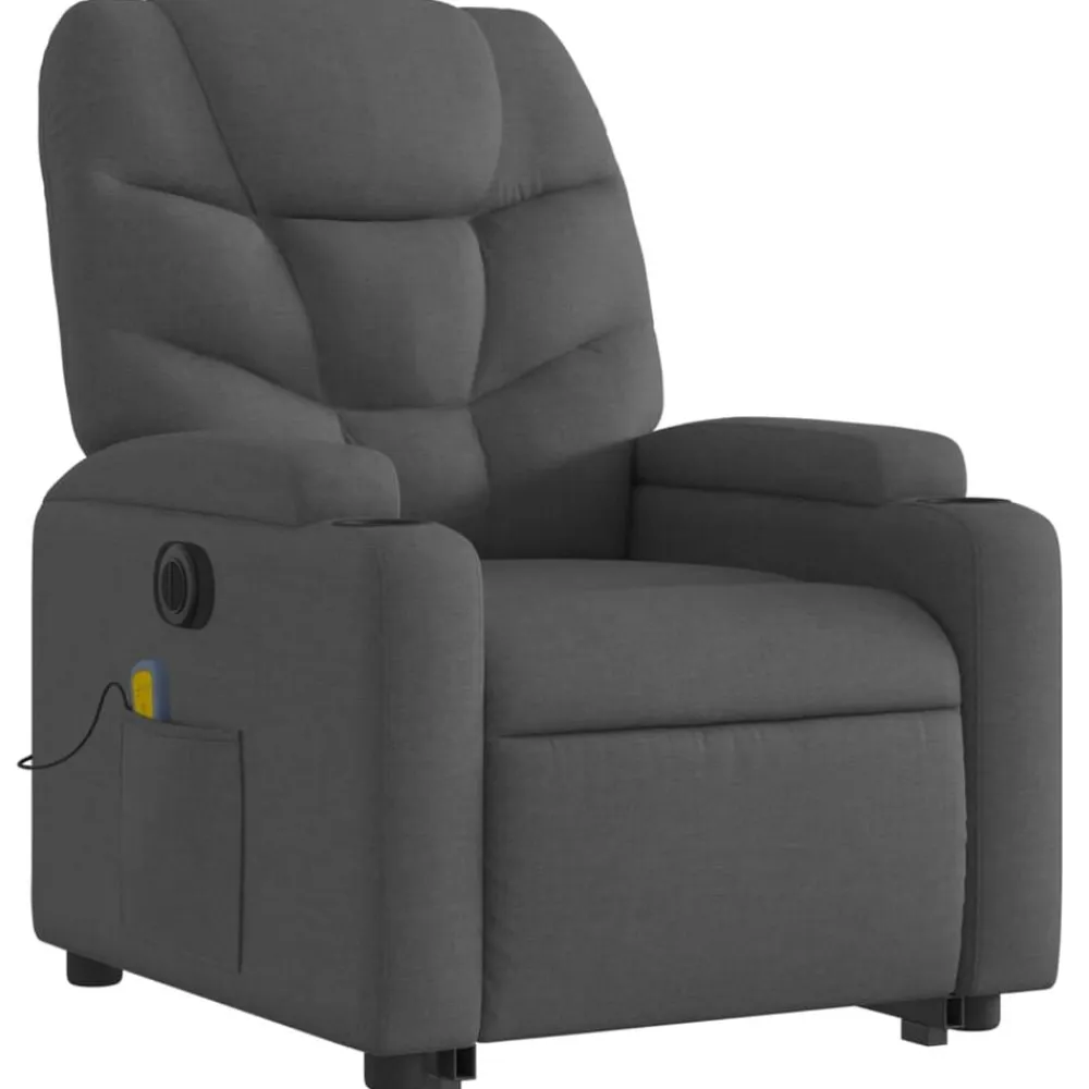 vidaXL Sillas-Sillón de masaje eléctrico reclinable elevable tela