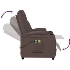 vidaXL Sillas-Sillón de masaje eléctrico cuero sintético marrón