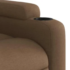 vidaXL Sillas-Sillón de masaje eléctrico reclinable elevable tela marrón