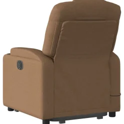 vidaXL Sillas-Sillón de masaje eléctrico reclinable elevable tela marrón