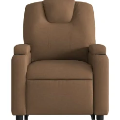 vidaXL Sillas-Sillón de masaje eléctrico reclinable elevable tela marrón
