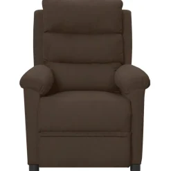 vidaXL Sillón de masaje eléctrico tela marrón oscuro Marr&oacute;n oscuro Sale