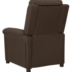 vidaXL Sillón de masaje eléctrico tela marrón oscuro Marr&oacute;n oscuro Sale