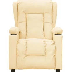 vidaXL Sillón de masaje eléctrico cuero sintético Crema Hot