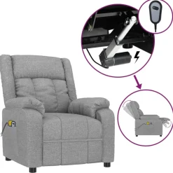 vidaXL Sillas-Sillón de masaje eléctrico tela
