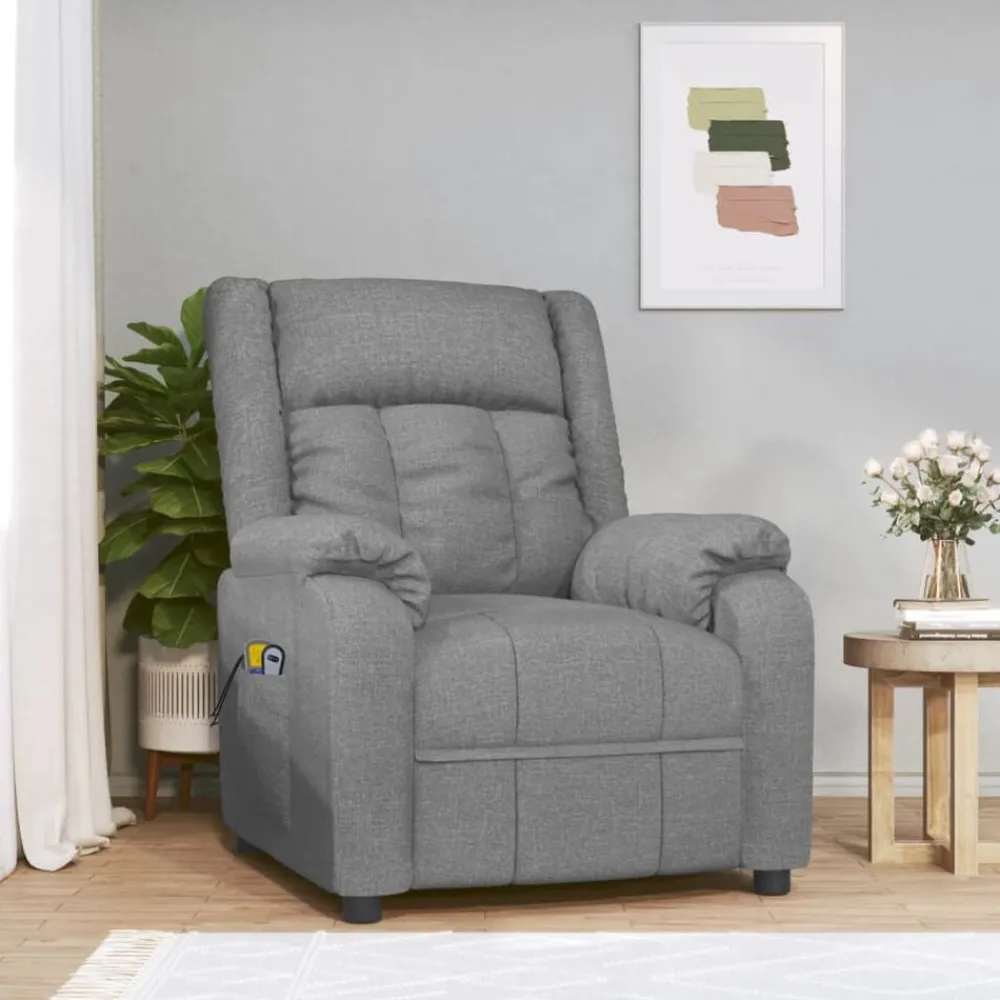 vidaXL Sillas-Sillón de masaje eléctrico tela