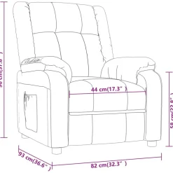 vidaXL Sillas-Sillón de masaje eléctrico tela