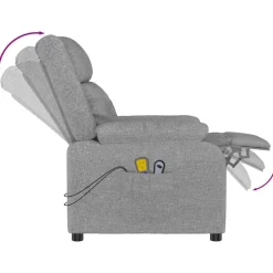 vidaXL Sillas-Sillón de masaje eléctrico tela