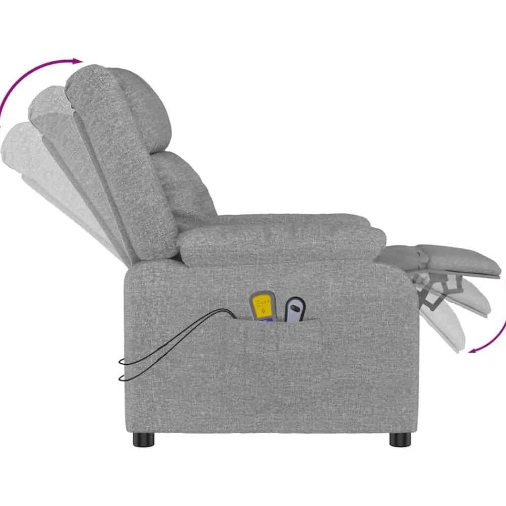 vidaXL Sillas-Sillón de masaje eléctrico tela