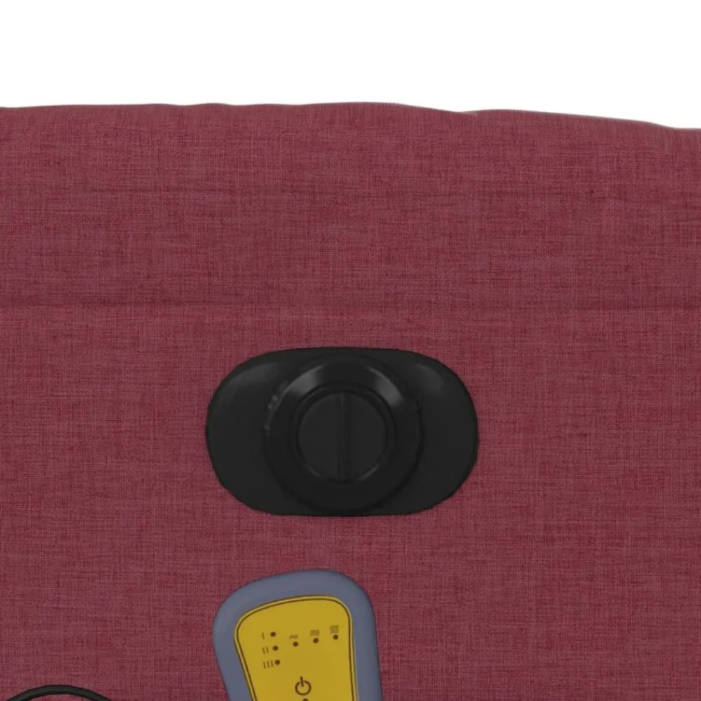 vidaXL Sillas-Sillón de masaje elevable eléctrico tela rojo tinto